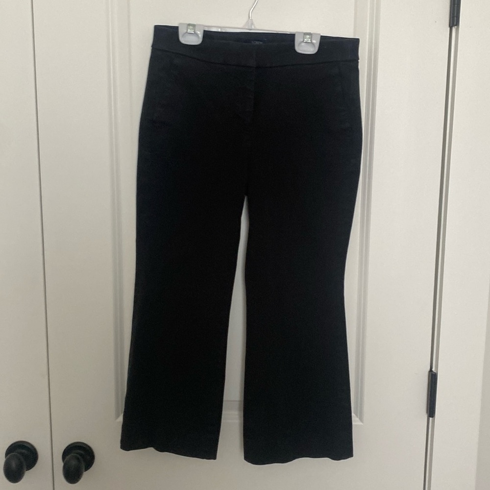 J Crew Petite Women's Cotton-Blend‎ Flare Pants in Black